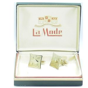 1960's Glossy Gold Cufflinks by La Mode, Cufflinks